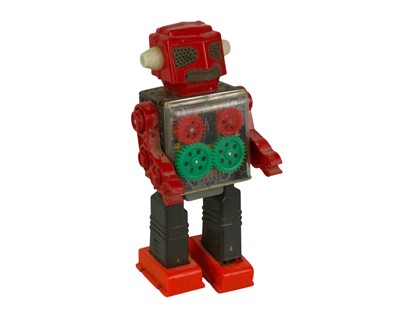 Lot 266 - A Japanese tinplate and plastic gear robot.