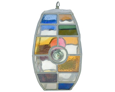 Lot 99 - A leaded glass hall lantern.