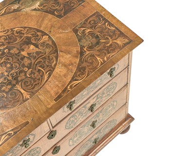 Lot A William and Mary seaweed marquetry inlaid chest.