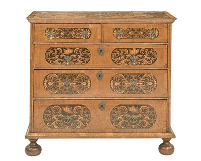 Lot A William and Mary seaweed marquetry inlaid chest.