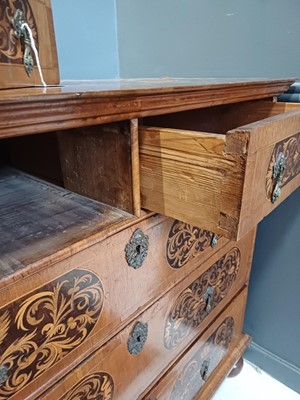 Lot 857 - A William and Mary seaweed marquetry inlaid chest.