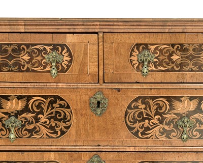 Lot A William and Mary seaweed marquetry inlaid chest.