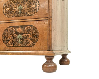 Lot A William and Mary seaweed marquetry inlaid chest.