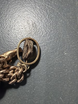 Lot 158 - A good 9k charm bracelet applied with 10 gold charms and a turquoise set padlock clasp.