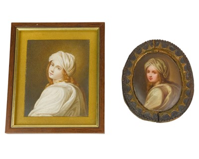 Lot 291 - A 19th century miniature portrait of Beatrice.