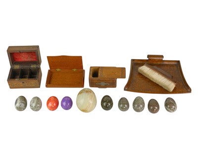 Lot 145 - A collection of Serpentine eggs.
