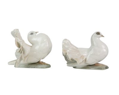 Lot 519 - Two Rosenthal porcelain figures of doves.