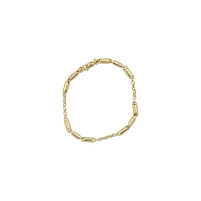 Lot 122 - A 9k hallmarked gold hollow and chain link bracelet.