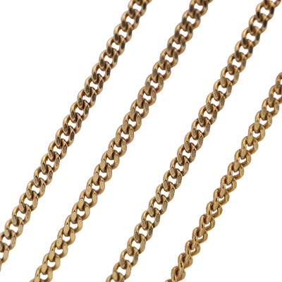 Lot 185 - A 9k hallmarked gold fine curb link 24" neck chain.