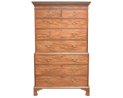 Lot 798 - A George III mahogany chest on chest.