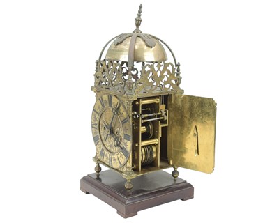 Lot 766 - Cornish interest, A Brass lantern clock.