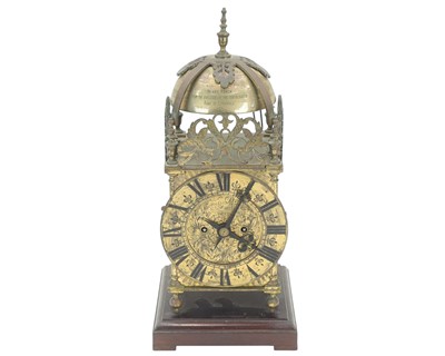 Lot 766 - Cornish interest, A Brass lantern clock.
