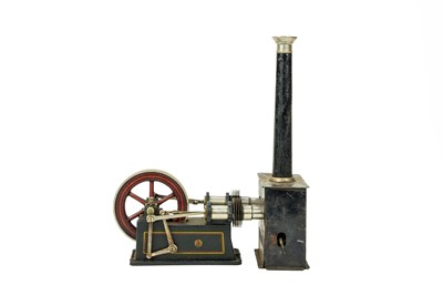 Lot 249 - A Georges Carette et Cie twin cylinder horizontal live steam engine model.