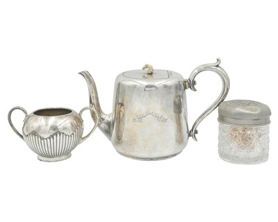 Lot 85 - Steam Yacht Iolaire, an Elkington plate teapot.