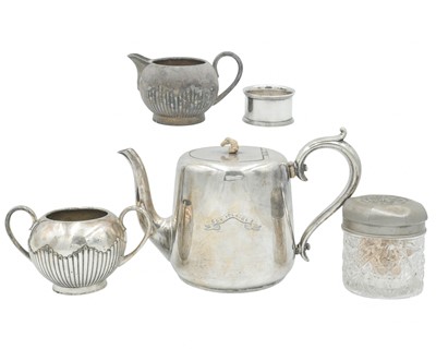 Lot 85 - Steam Yacht Iolaire, an Elkington plate teapot.