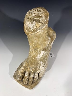 Lot 2 - A plaster cast sculpture of a foot, after the...