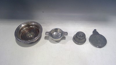 Lot 19 - A Scottish Quaich, a Plate Wine Coaster and...