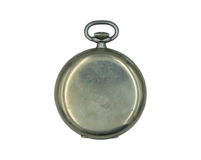 Lot 532 - LONGINES - A nickel cased keyless wind open face pocket watch.