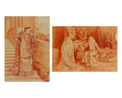 Lot 173 - Watercolour wash. Henry Irving as Thomas...