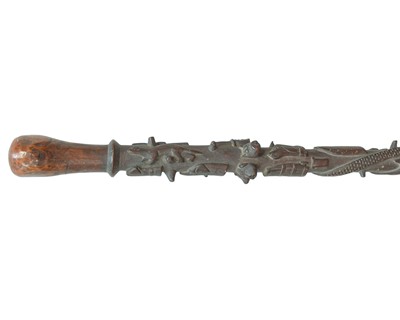 Lot 78 - An unusual folk art carved walking stick.