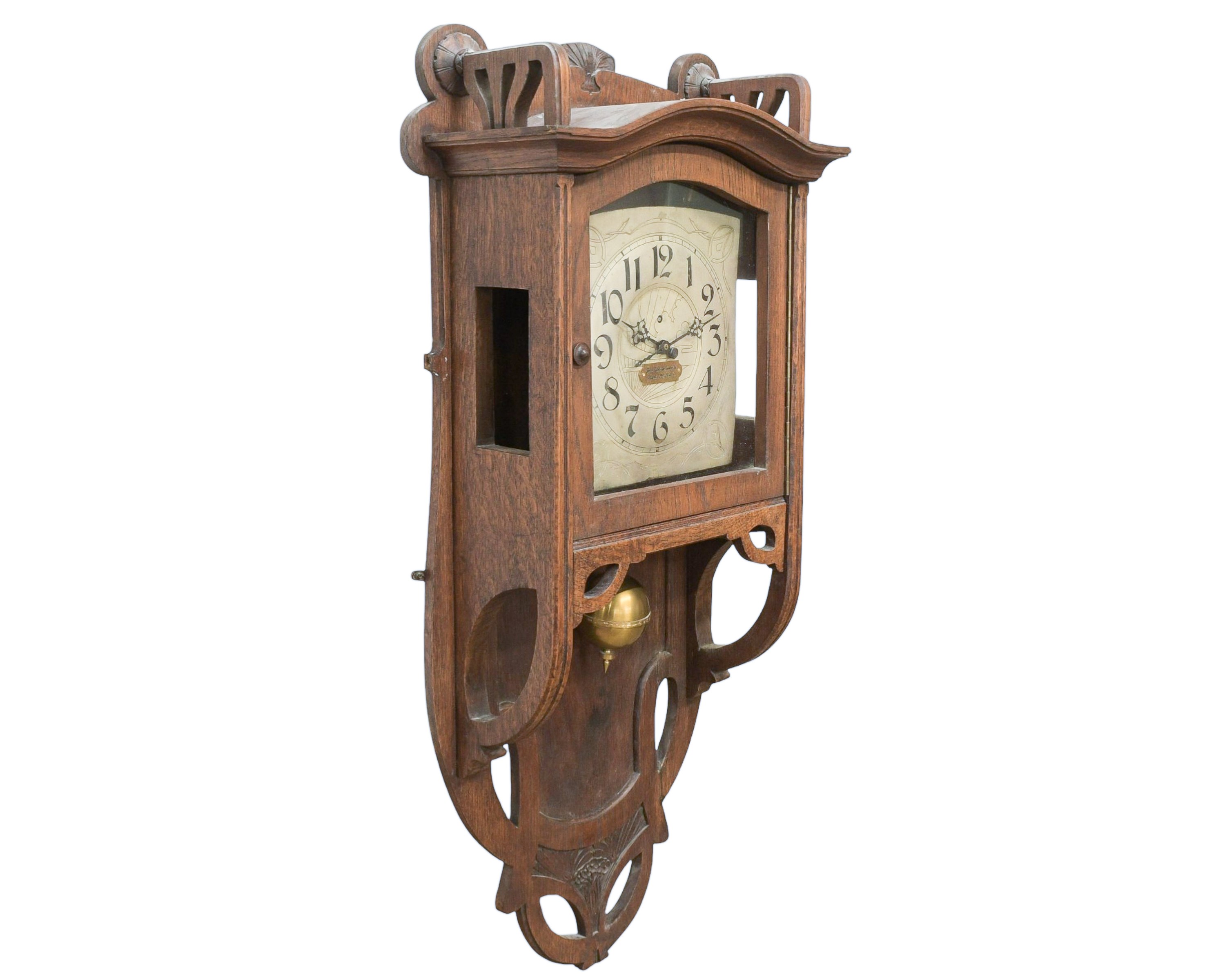 Lot 759 - A rare weight driven torsion wall clock,