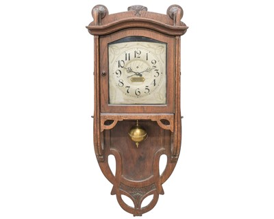 Lot A rare weight driven torsion wall clock, labelled John Baptiste Rombach.