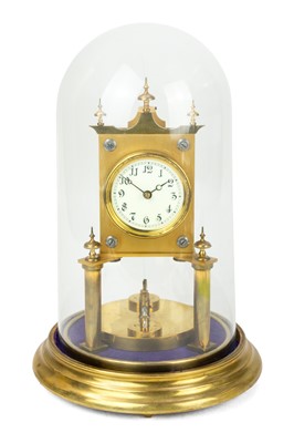 Lot 767 - A German 400 day brass torsion clock.