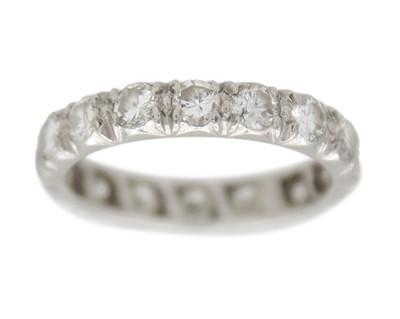 Lot 219 - A platinum 1.60ct diamond set full eternity ring.