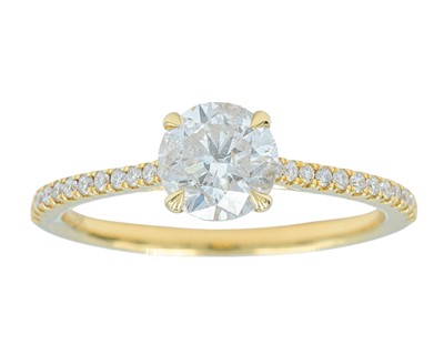 Lot 144 - An 18k 1.10ct round brilliant cut diamond solitaire ring.