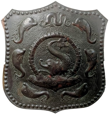 Lot 740 - An Arts and Crafts copper plaque by J & F Pool of Hayle.