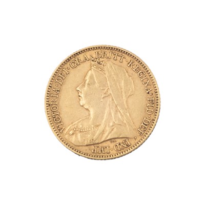 Lot 157 - A Victoria 1900 half sovereign gold coin.