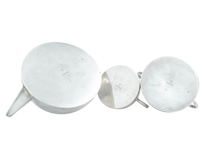 Lot 12 - An aesthetic movement silver plated tea set.