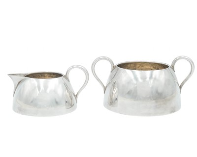 Lot 12 - An aesthetic movement silver plated tea set.