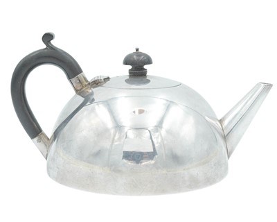 Lot 12 - An aesthetic movement silver plated tea set.