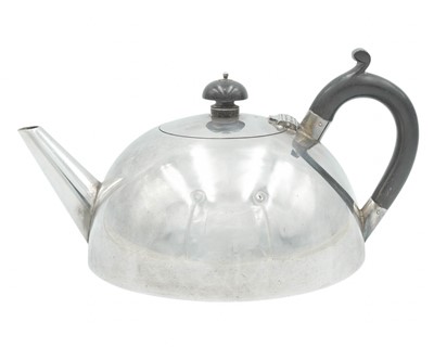 Lot 12 - An aesthetic movement silver plated tea set.