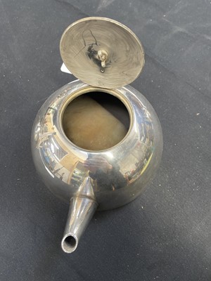 Lot 12 - An aesthetic movement silver plated tea set.