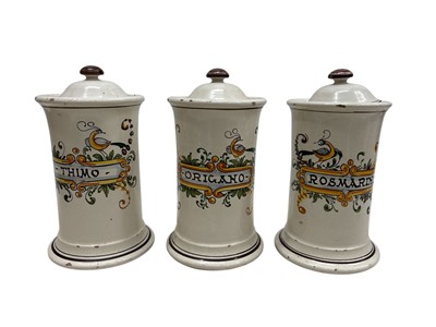 Lot 55 - A set of three mid-century Italian pottery...