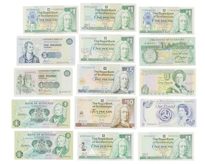 Lot 190 - Scottish, Channel Island and Isle of Man Bank Notes x15.