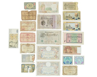 Lot 194 - European Bank Notes - Belgium, France and Germany.
