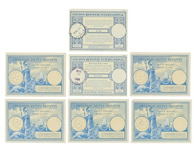 Lot 204 - International and Imperial Reply Coupons x7.