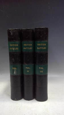 Lot 112 - Three vols of British Battles, in a later...