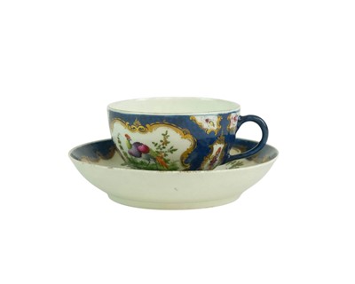 Lot 541 - A Worcester blue scale cup and saucer.