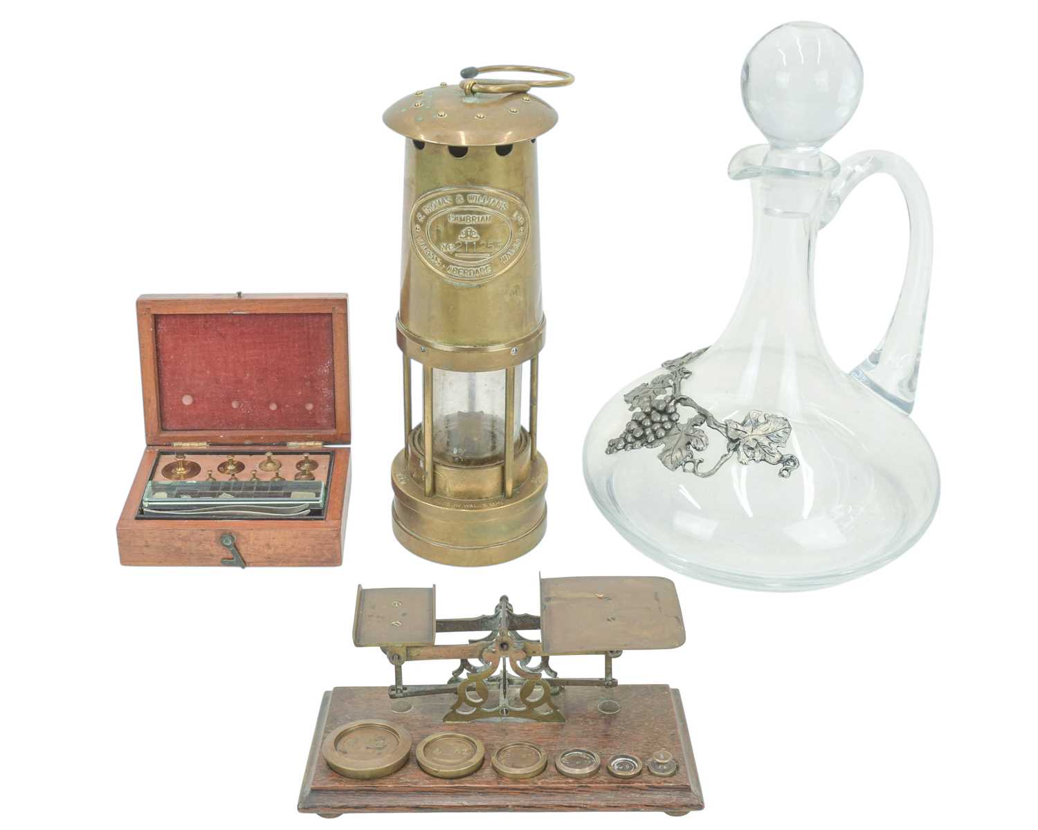 Lot 43 - A brass miner's lamp by E Thomas & Williams Ltd.