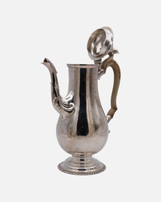 Lot 350 - A modern silver three-piece coffee service by Nayler Brothers.