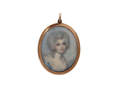 Lot 300 - A portrait miniature by Caroline Grosvenor [1858-1940] after Richard Cosway -Anne, Duchess of Cumberland