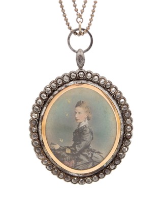 Lot 239 - A Victorian cut-steel locket pendant.