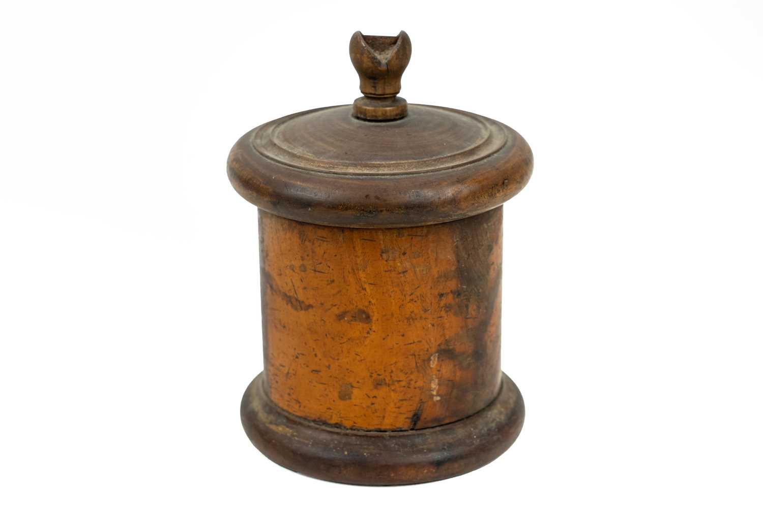 Lot 52 - A Victorian treen lignum vitae string box.