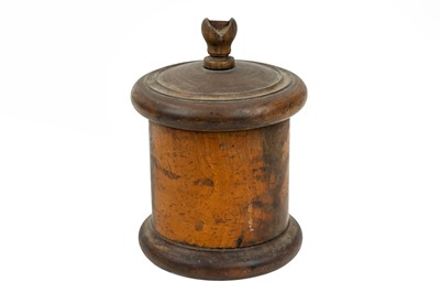 Lot 52 - A Victorian treen lignum vitae string box.