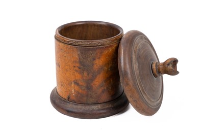 Lot 52 - A Victorian treen lignum vitae string box.