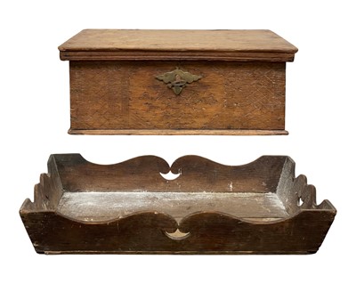 Lot 697 - An 18th century oak deed box.